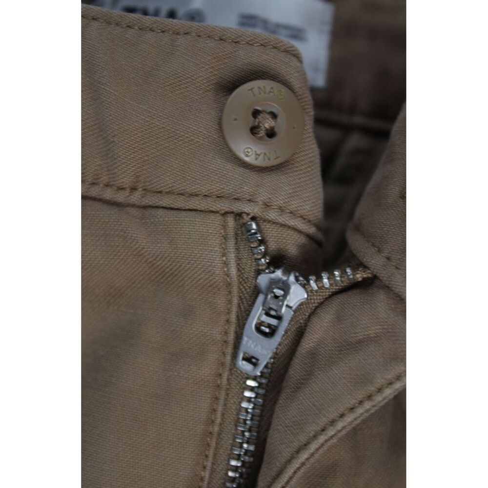 TNA Womens Cargo Pants Brown 100% Cotton Button Inseam 30 Military Size 4 - Picture 4 of 7
